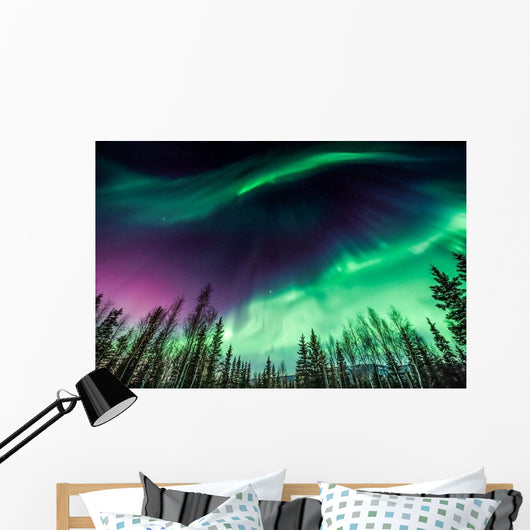 Green and Purple Northern Wall Decal