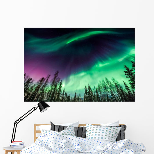 Green and Purple Northern Wall Decal