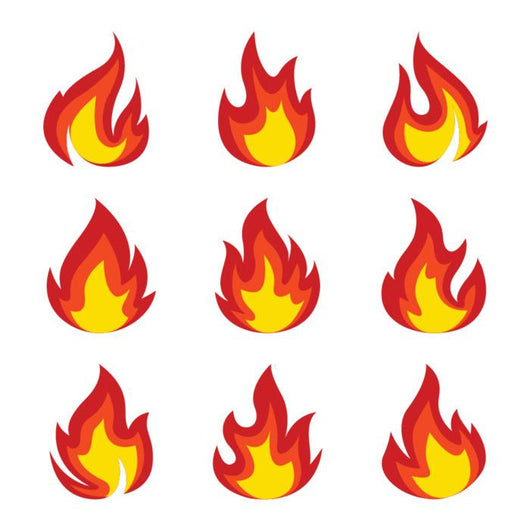 Set Icons Flame Fire Wall Decal Sticker Set