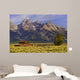 Grand Tetons With Farm Wall Mural