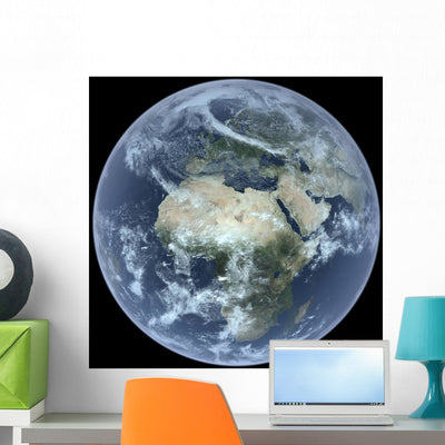 Real Planet Earth Wall Mural shown on a wall