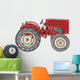 Vintage Red Tractor Cartoon Wall Decal