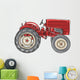 Vintage Red Tractor Cartoon Wall Decal