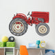 Vintage Red Tractor Cartoon Wall Decal