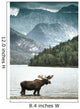 Elch in einem See vor eindrucksvollem Bergpanorama Wall Mural
