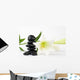 Black and white lilies zen pebbles Wall Mural
