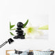 Black and white lilies zen pebbles Wall Mural