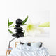 Black and white lilies zen pebbles Wall Mural