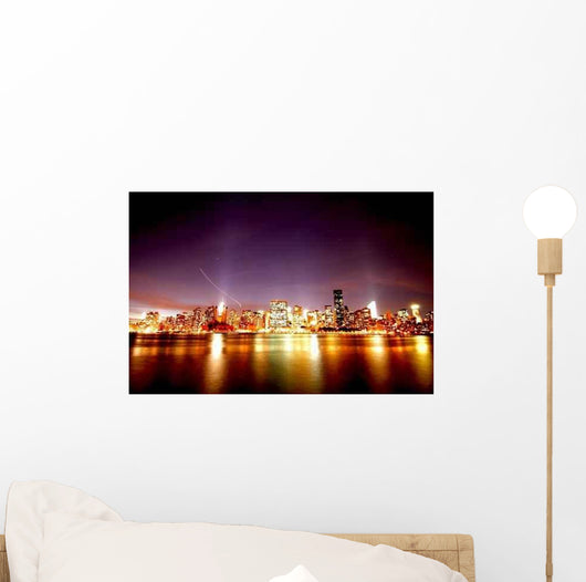 Manhattan Night Skyline Wall Decal