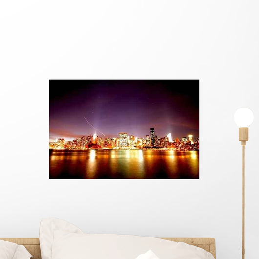 Manhattan Night Skyline Wall Decal