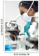 Asian Woman Doctor or Scientist Using a Microscope In Laboratory Wall Mural