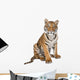 Portrait of Bengal Tiger, 1 year old, sitting, studio shot, Pant Wall Decal