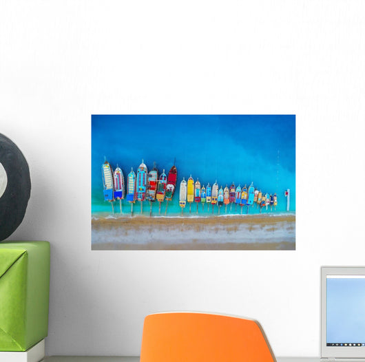 Boats Aerial Colorful Boats Wall Decal