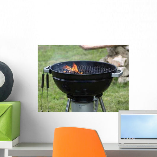 Burning Coal Barbecue Grill Wall Decal