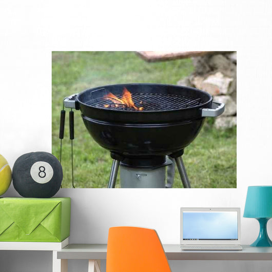 Burning Coal Barbecue Grill Wall Decal