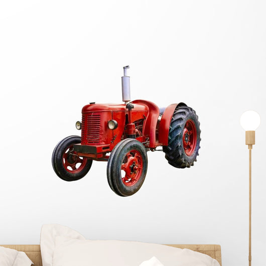 Vintage Red Tractor Wall Decal