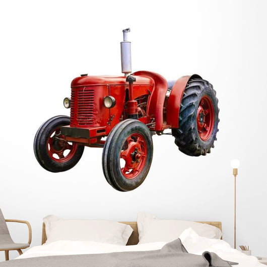 Vintage Red Tractor Wall Decal