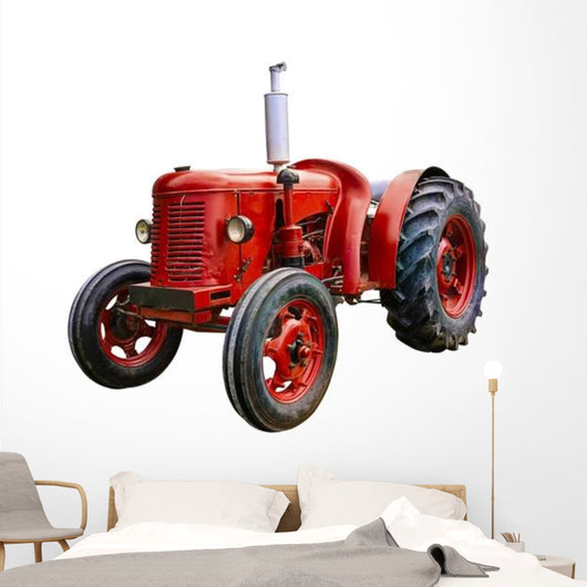 Vintage Red Tractor Wall Decal