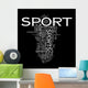 Sport words cloud - francais Wall Mural