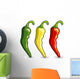 Mexican hot chili peppers isolated over white Wall Decal