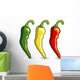 Mexican hot chili peppers isolated over white Wall Decal
