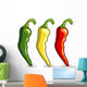 Mexican hot chili peppers isolated over white Wall Decal