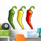 Mexican hot chili peppers isolated over white Wall Decal
