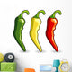 Mexican hot chili peppers isolated over white Wall Decal
