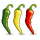 Mexican hot chili peppers isolated over white Wall Decal