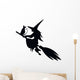 Flying Witch with Cat Wall Decal