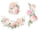 Pastel Pink Watercolor Roses Wall Decal Sticker Set
