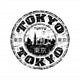 Tokyo grunge rubber stamp Wall Decal