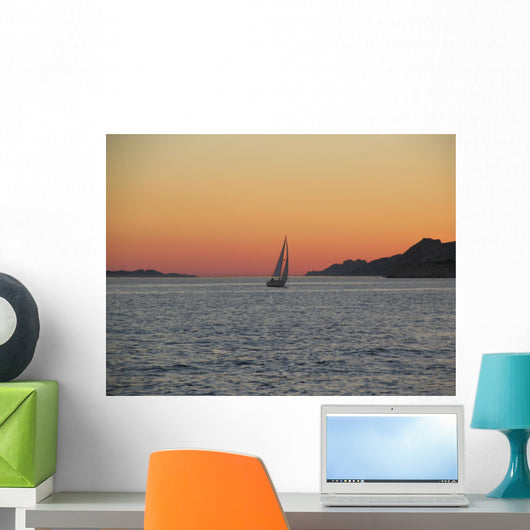 sailing a summer evening Wall Mural