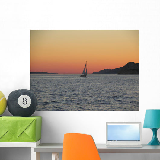 sailing a summer evening Wall Mural