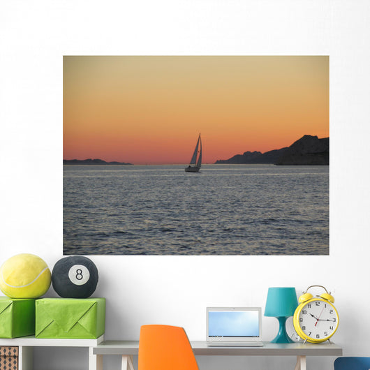 sailing a summer evening Wall Mural