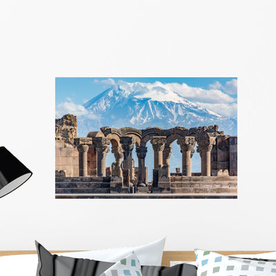 Ruins Zvartnots Temple Yerevan Wall Decal shown on a wall