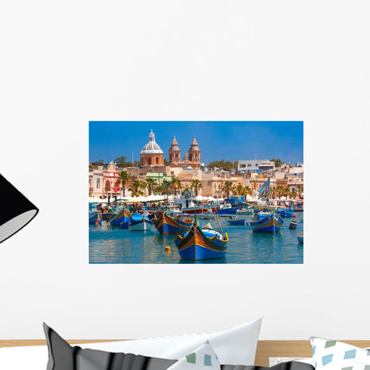 Traditional Eyed Colorful Boats Wall Decal