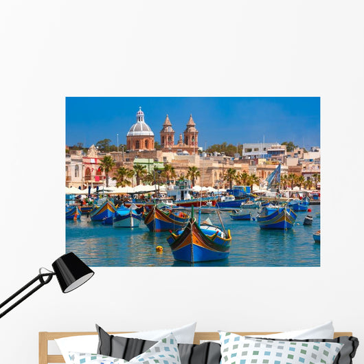Traditional Eyed Colorful Boats Wall Decal