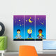 Children Looking Stars Wall Mural