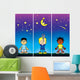 Children Looking Stars Wall Mural