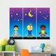 Children Looking Stars Wall Mural