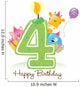 Happy Birthday Candle and Animals Isolated on white Wall Decal