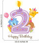Happy Birthday Candle and Animals Isolated on white Wall Decal