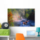 Bull Moose in Stream Wall Mural