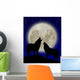 Wolves against Moon Wall Mural