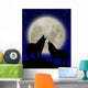 Wolves against Moon Wall Decal Design 2