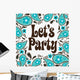 Seventies Style Party Invitation Wall Mural