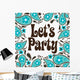 Seventies Style Party Invitation Wall Mural