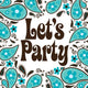 Seventies Style Party Invitation Wall Mural