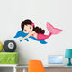 Little Mermaid with Dolphin Wall Decal